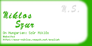 miklos szur business card