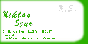 miklos szur business card